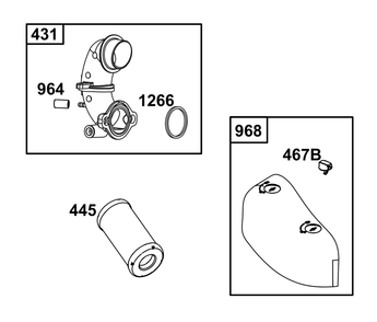 Air Cleaner Group Diagram and Parts List for 31R977-0108-G1 200000 - 399999 Briggs and Stratton Engine